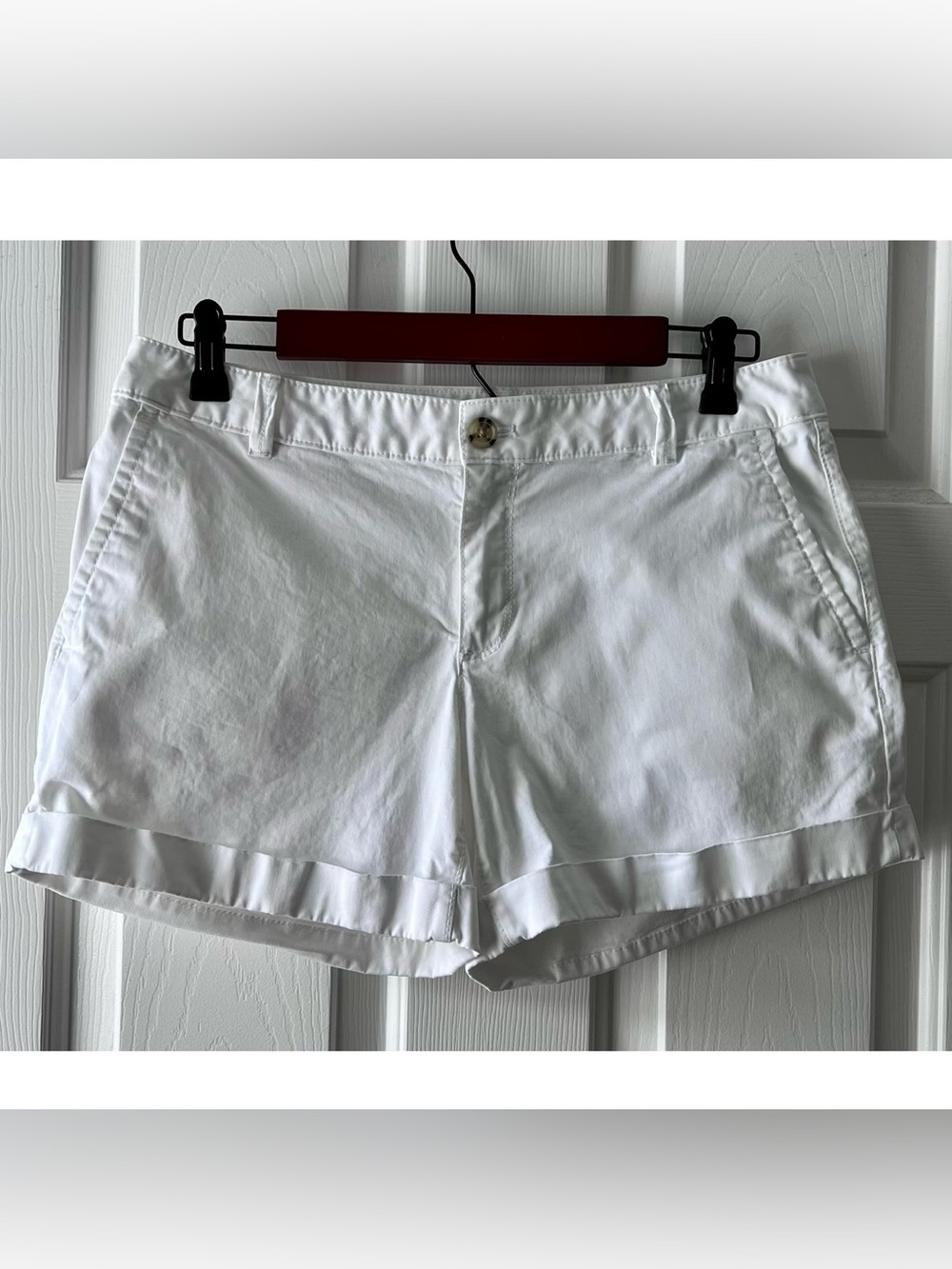 Banana Republic City Chino White Cuffed Shorts Size 6